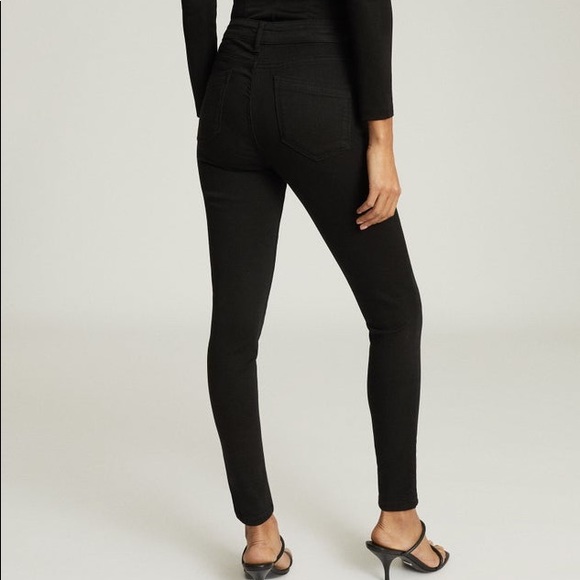 REISS | Lux Mid Rise Skinny Jeans in Washed Black - Picture 4 of 5